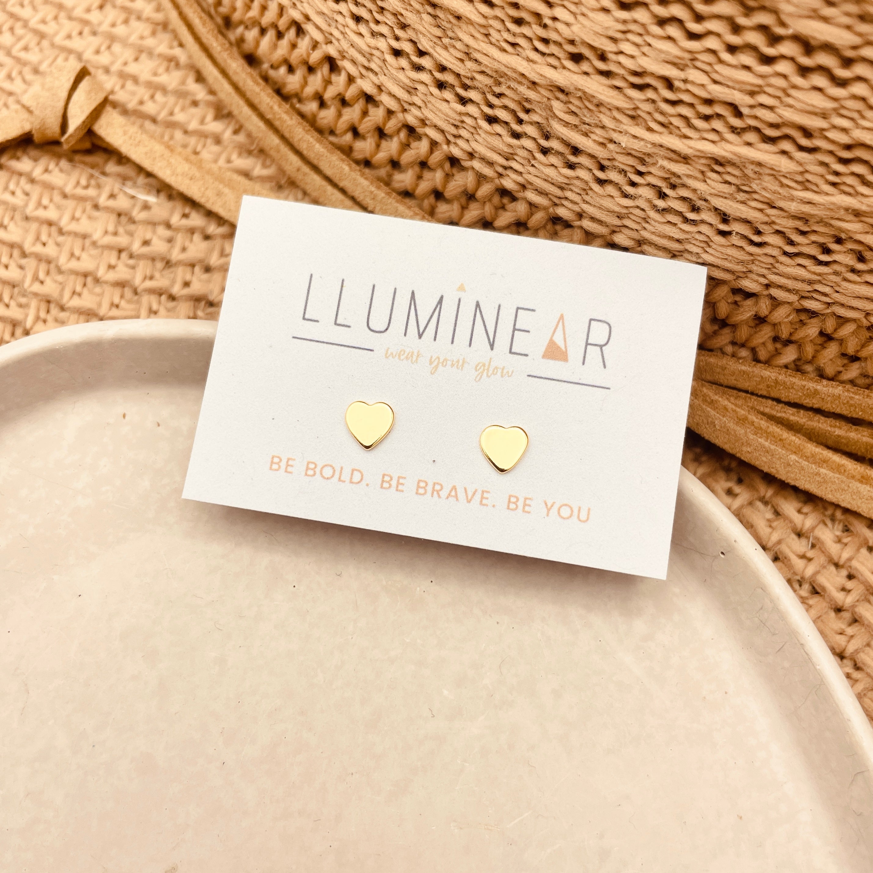 Mini Stud Heart Earrings Silver/Gold