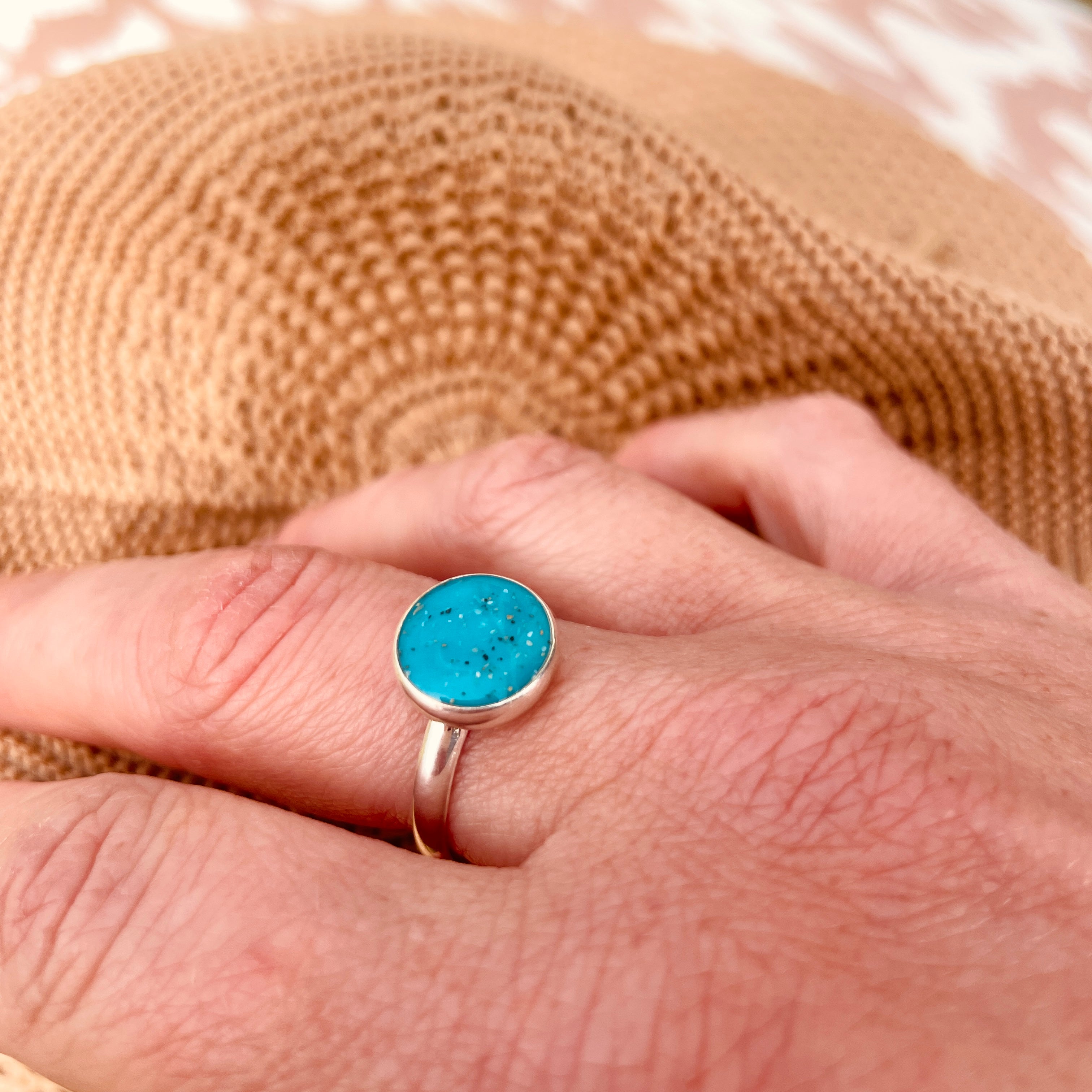 Sterling Silver Cornish Beach Sand Ring Size Q