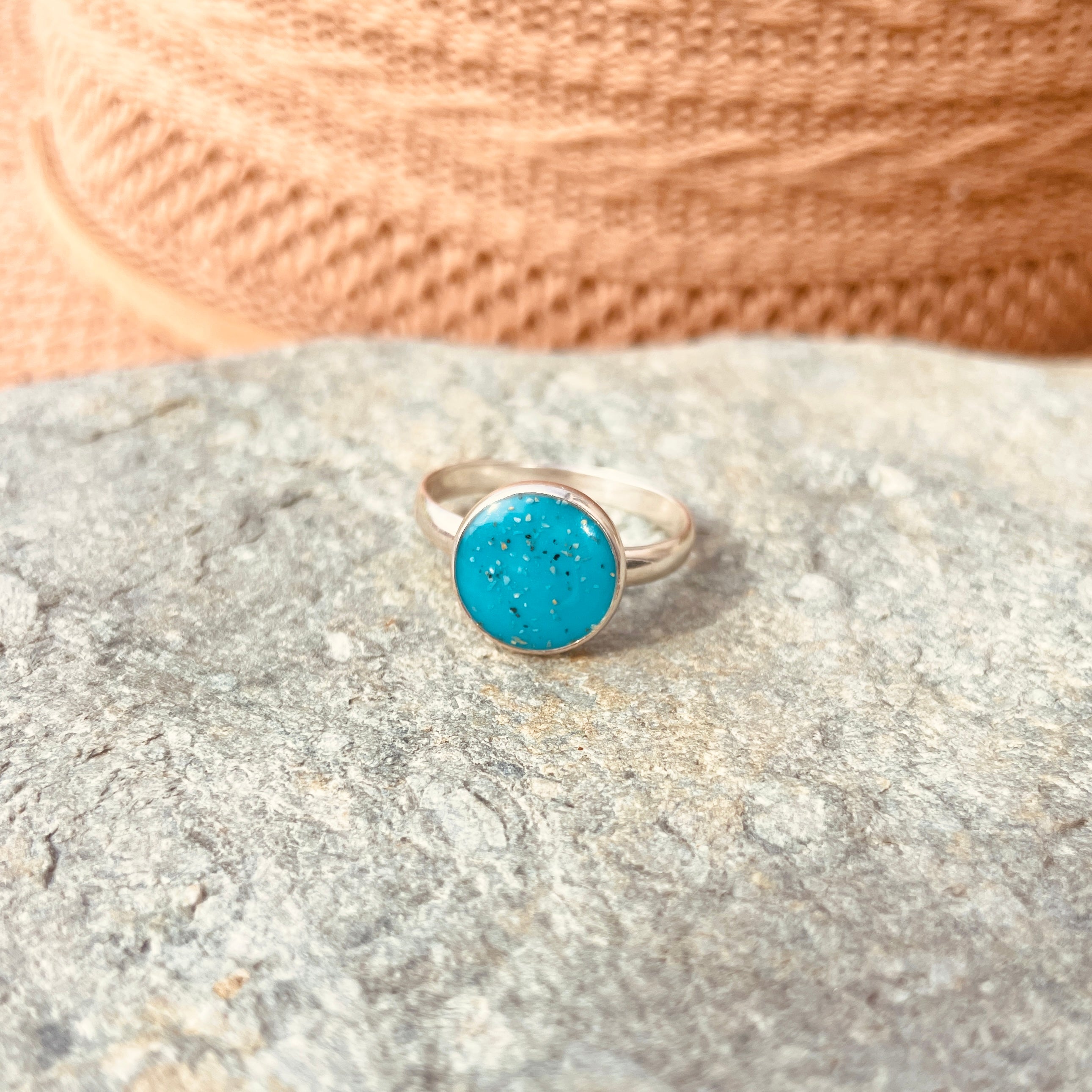 Sterling Silver Cornish Beach Sand Ring Size Q
