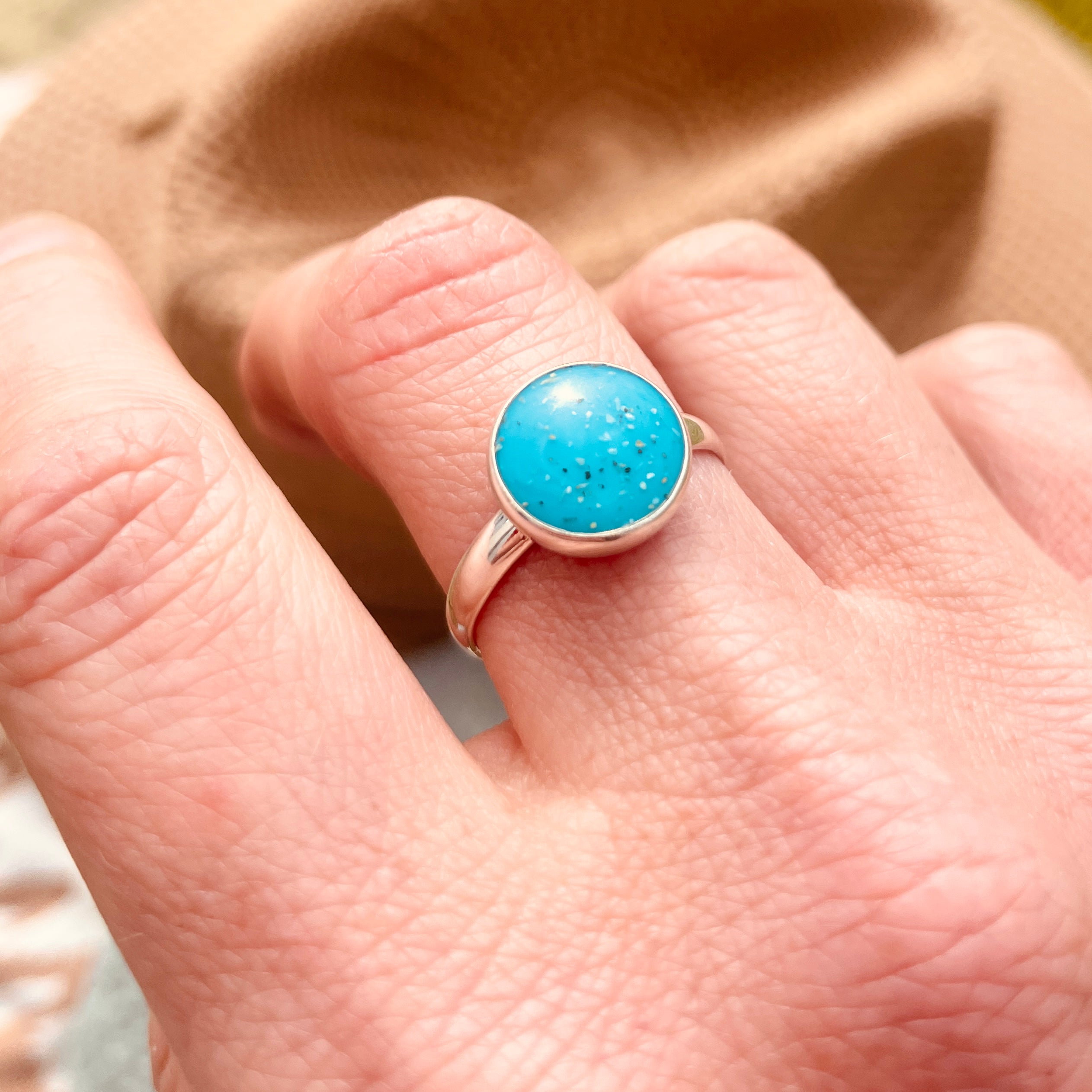 Sterling Silver Cornish Beach Sand Ring Size Q