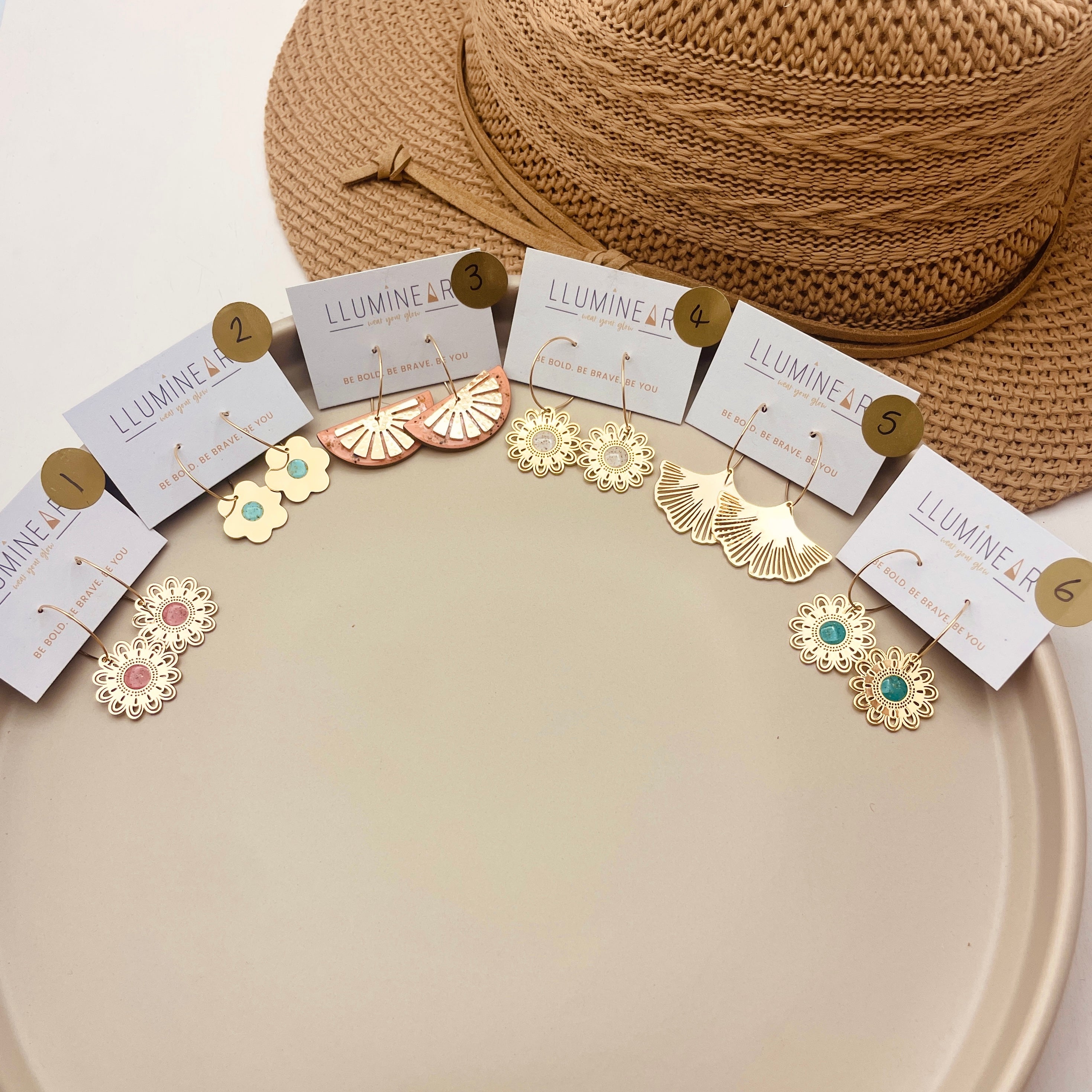 Ocean Earrings Gold Hoops no. 1-6
