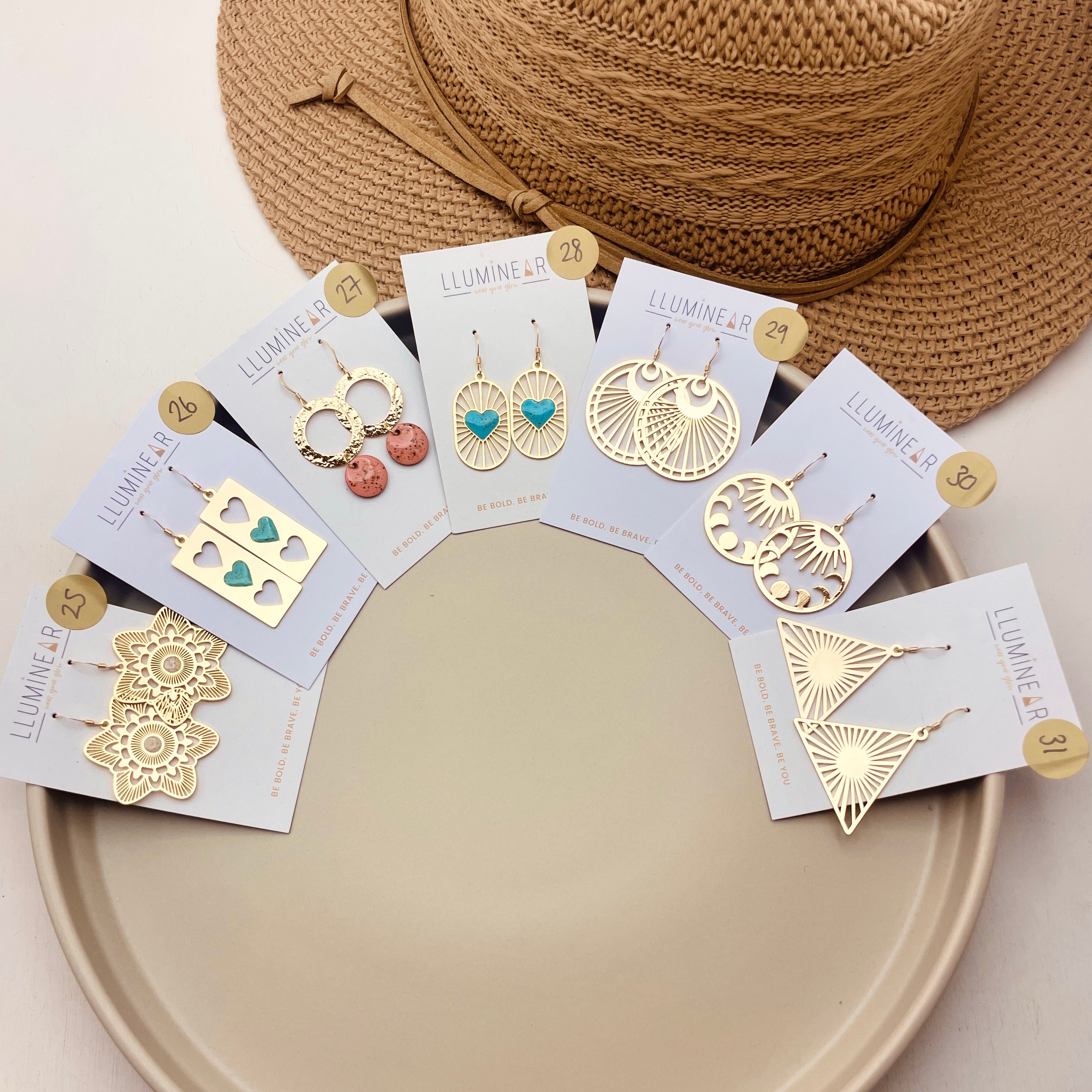 Ocean Earrings Gold Hooks no. 25-31