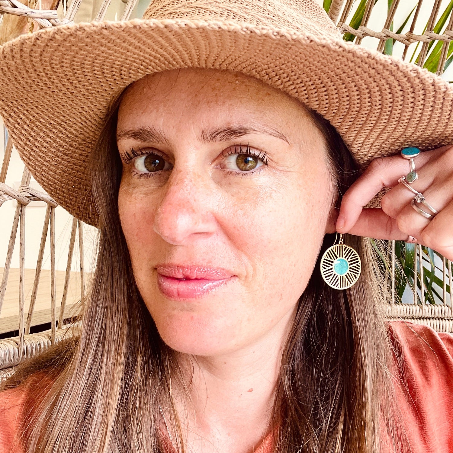 Gold Cornish Beach Sand Deco Earrings