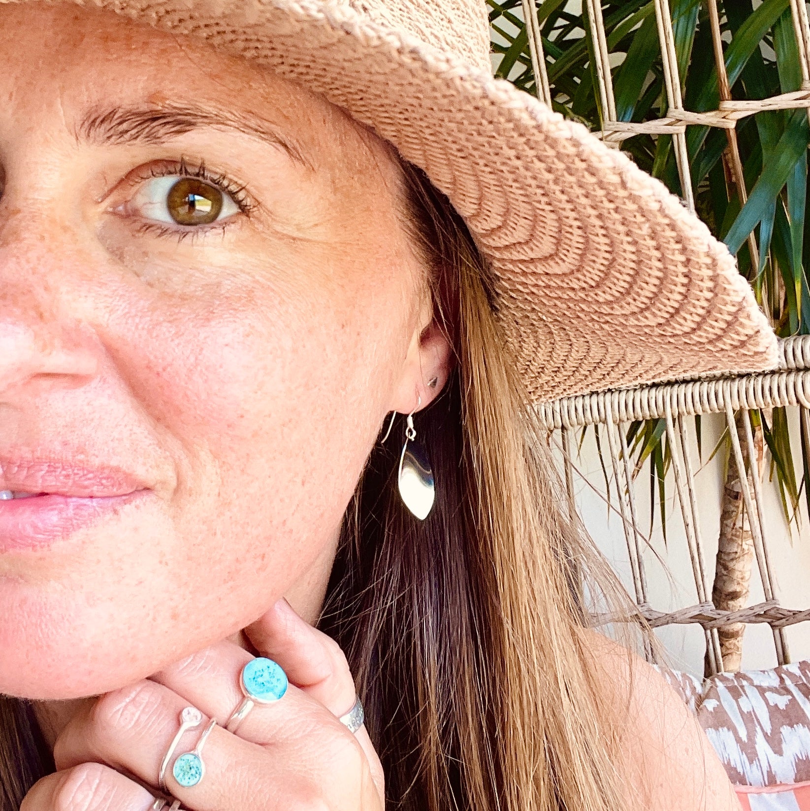 Silver Petal Earrings