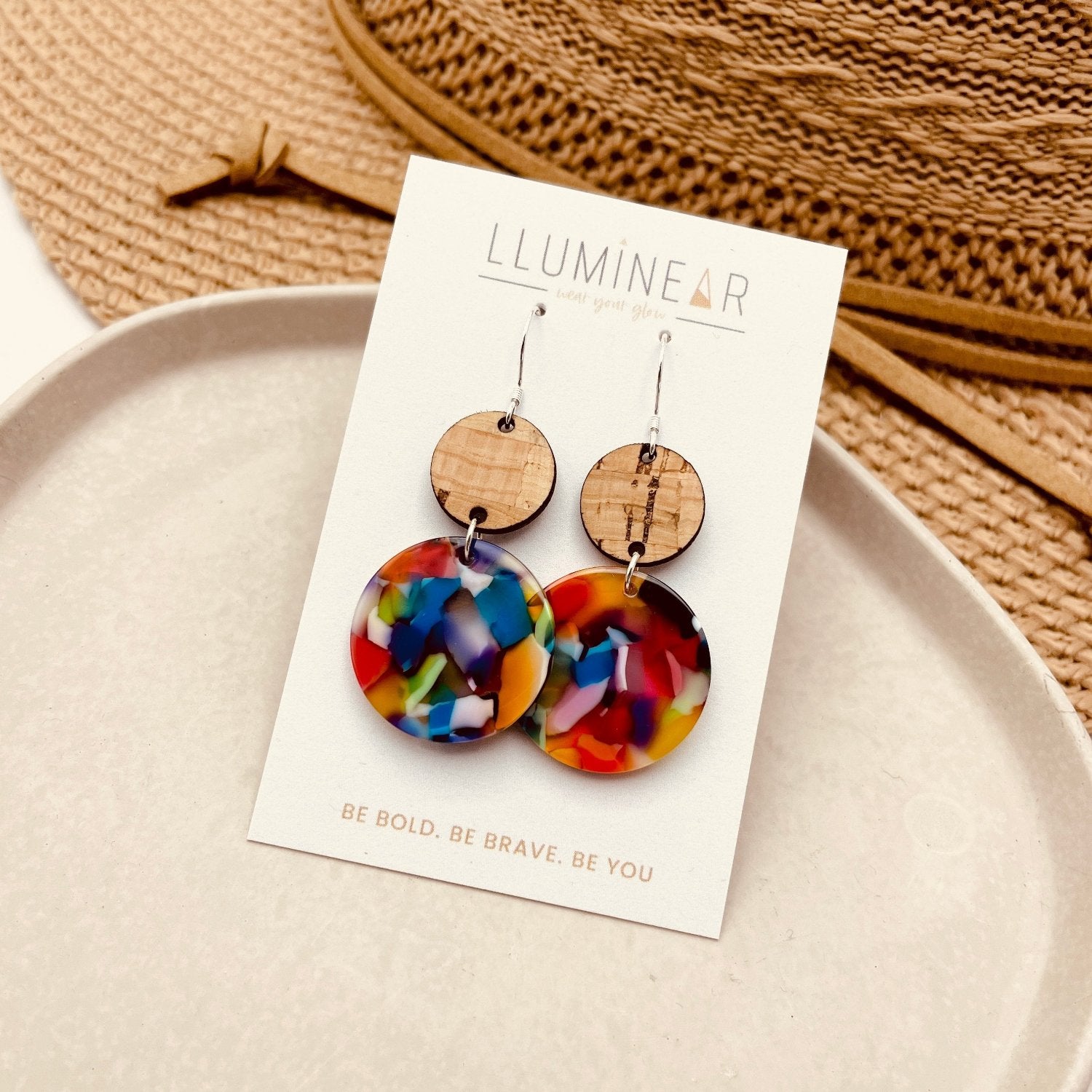 Neptune Earrings Natural Rainbow