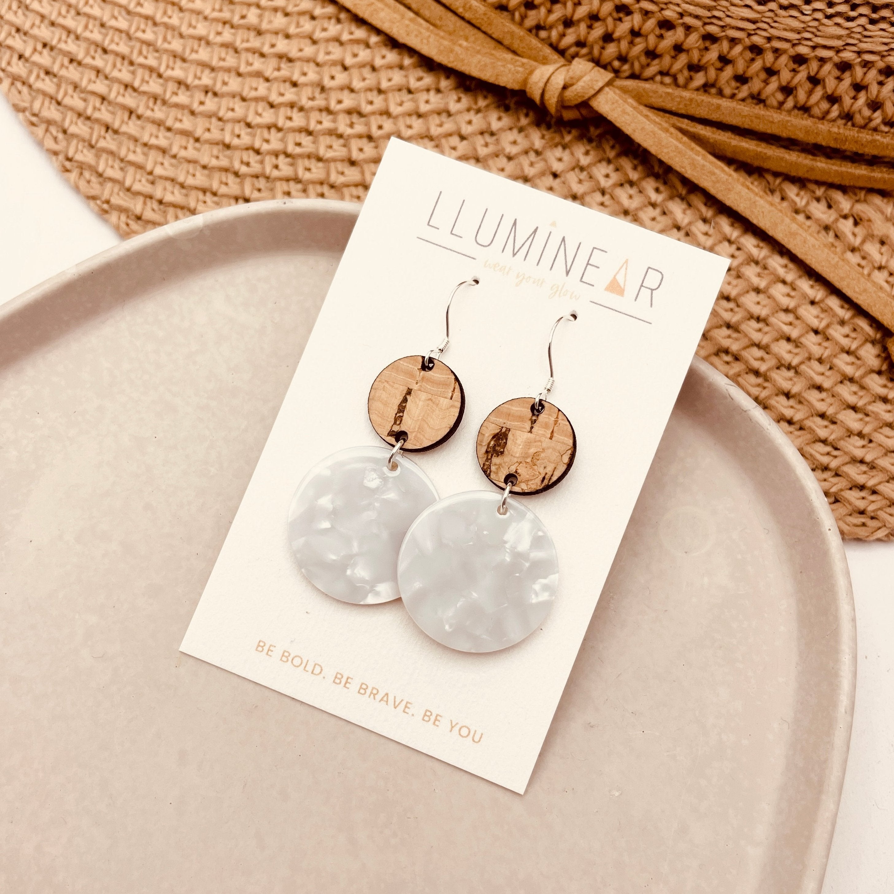 Neptune Earrings Natural White Shell