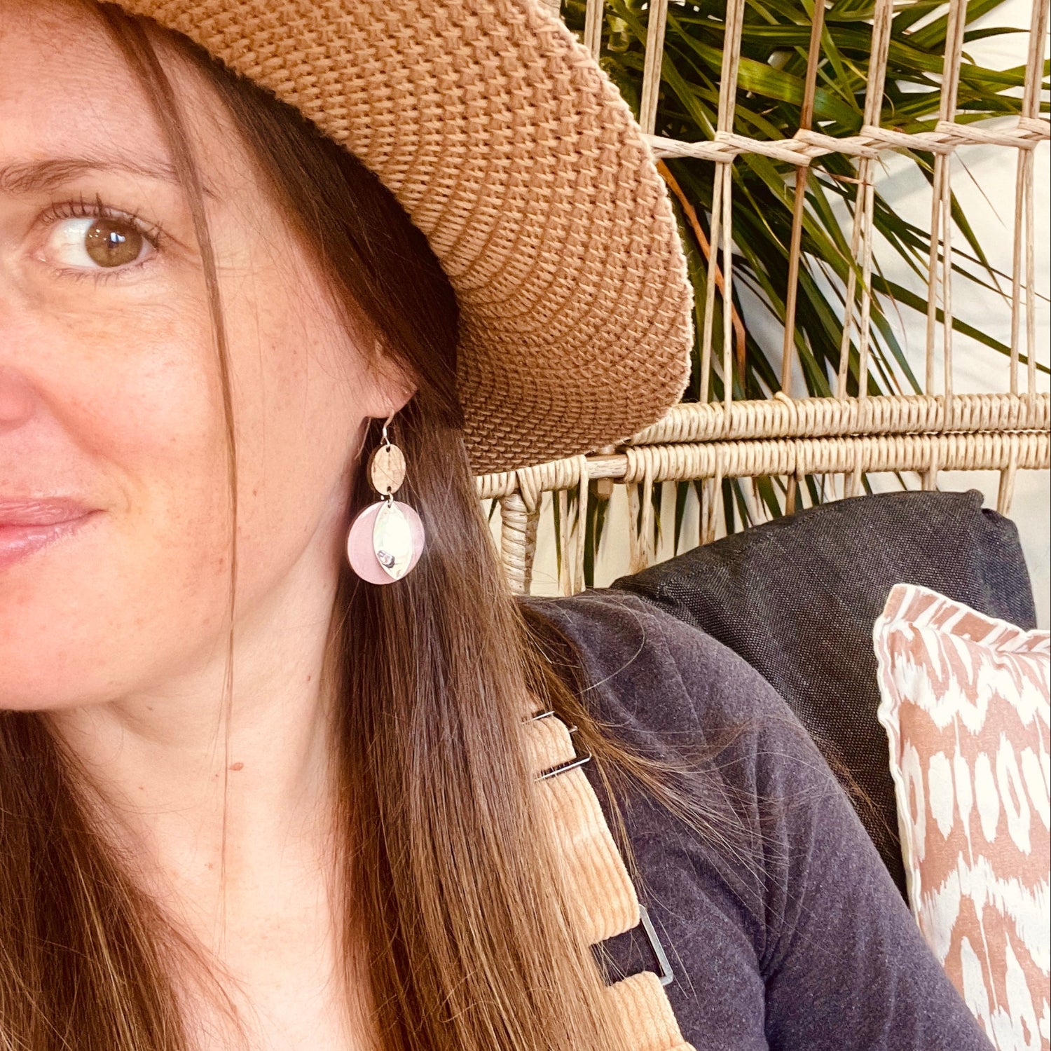 Rose Petal Silver Earrings