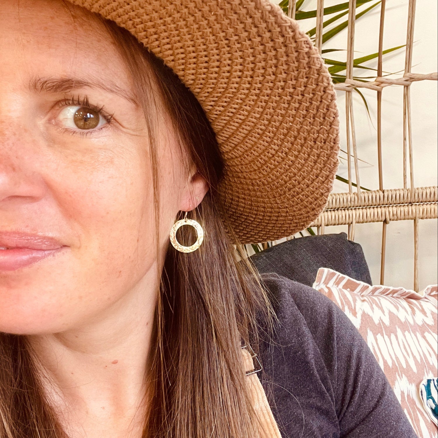 Textured Crinkle Circle Earrings