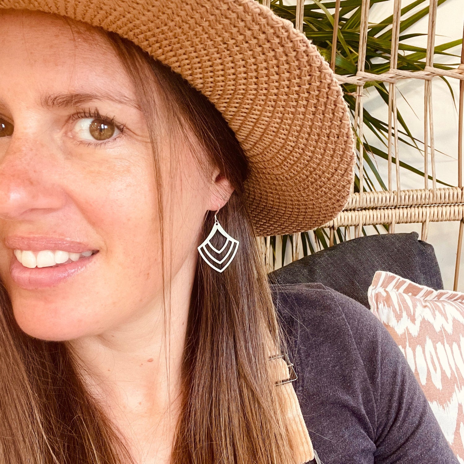 Art Deco Boho Earrings Silver