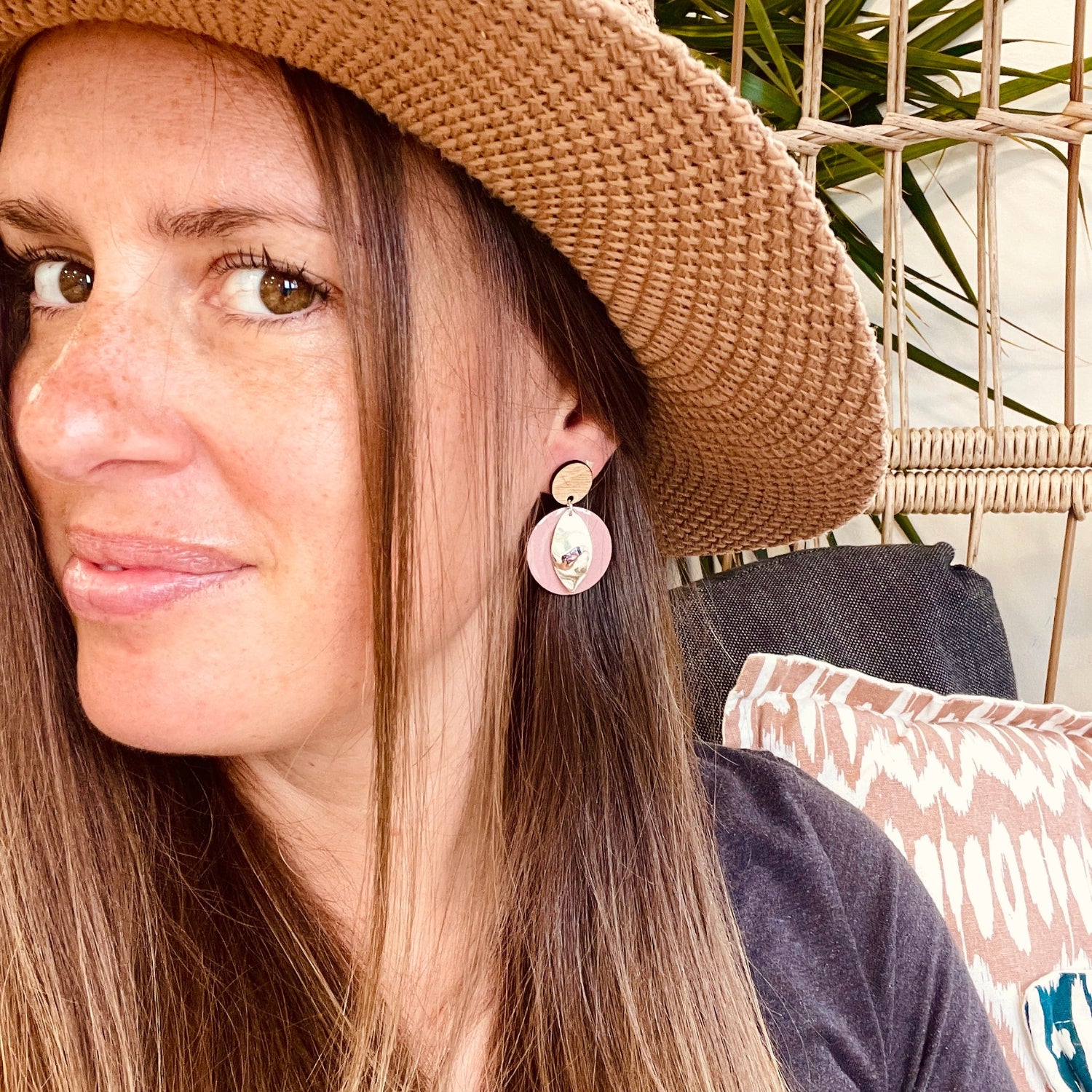 Rose Petal Silver Earrings
