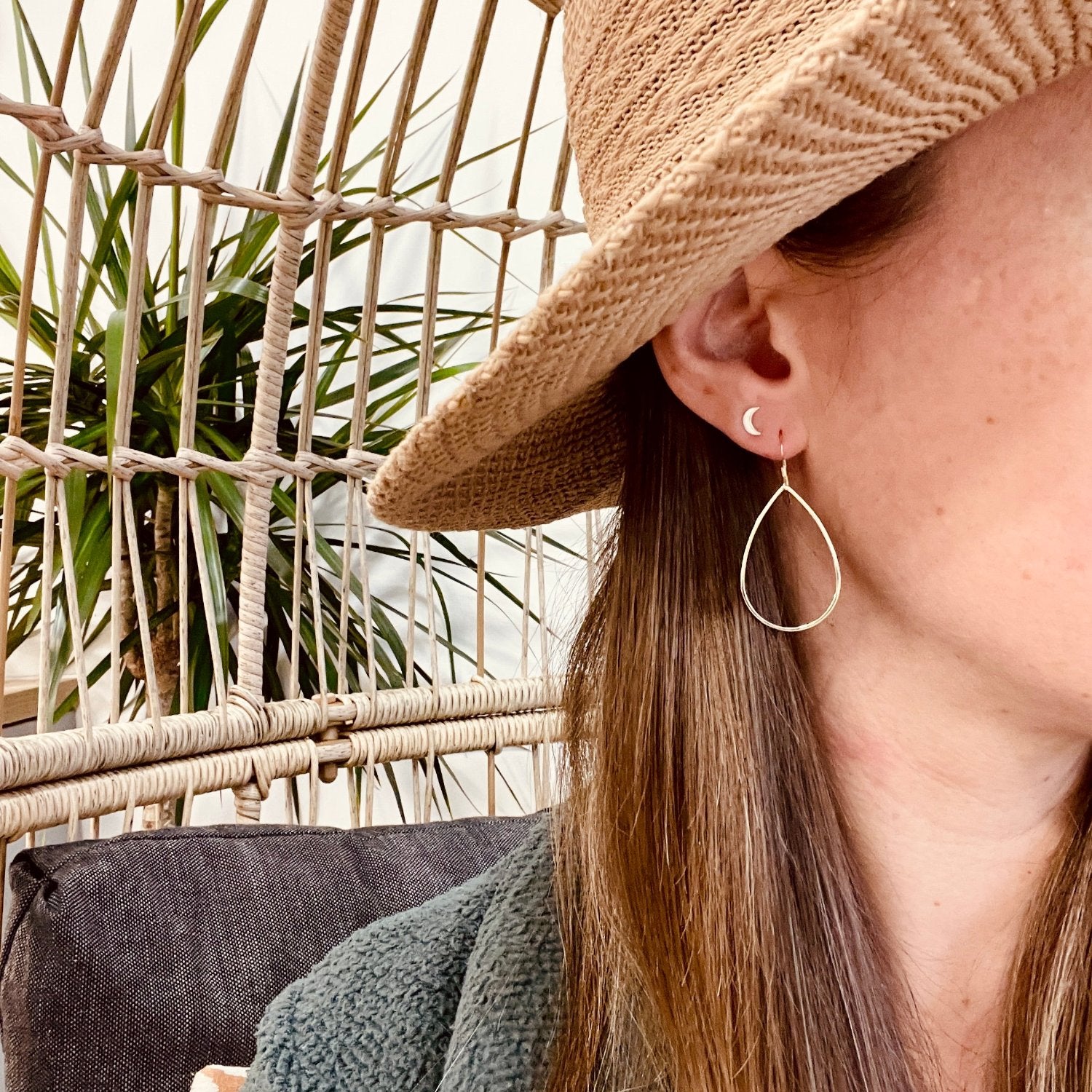 Teardrop Leaf Flip Around Earrings