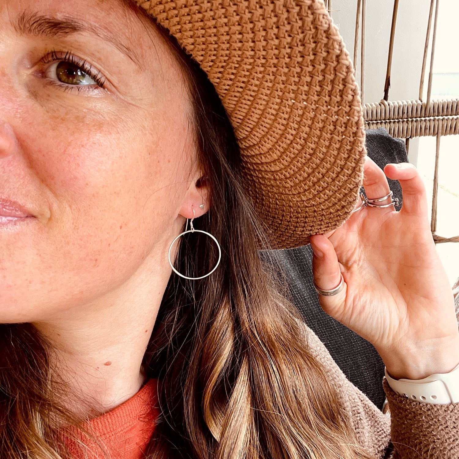 Simple Circle Earrings Silver