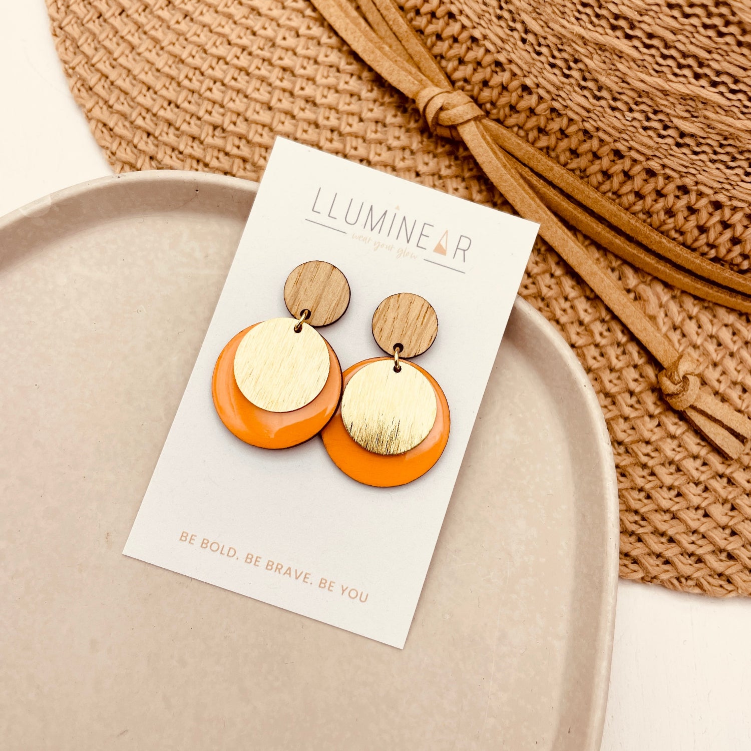 May Earrings Apollo Orange Gold