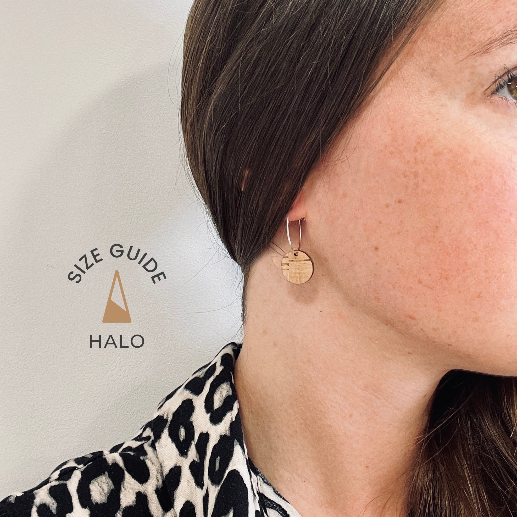 Halo Earrings Natural Cork