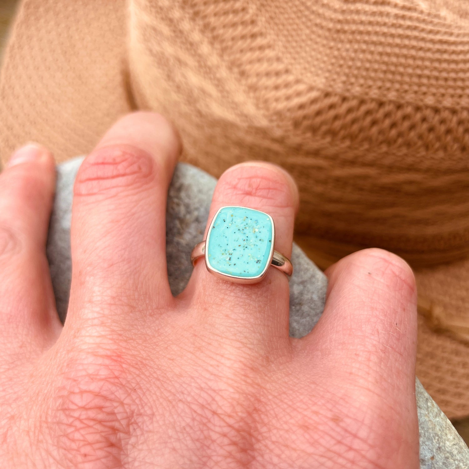 Sterling Silver Cornish Beach Sand Ring Size N 1/2