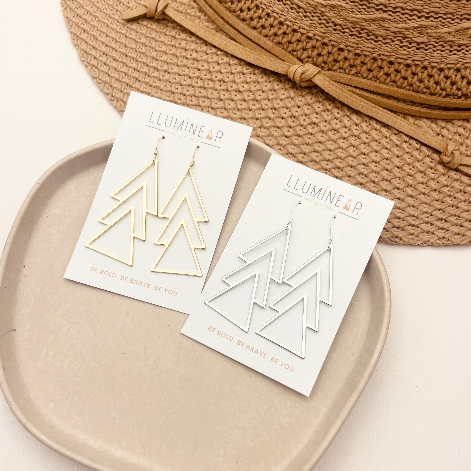 Aztec Triangle Trio Earrings