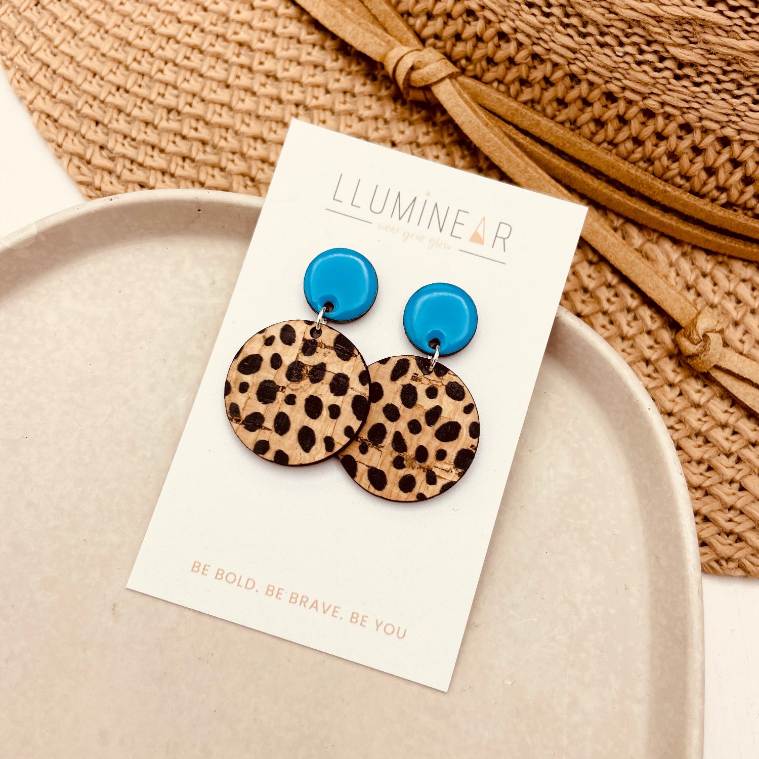 May Earrings Apollo Blue Cheetah