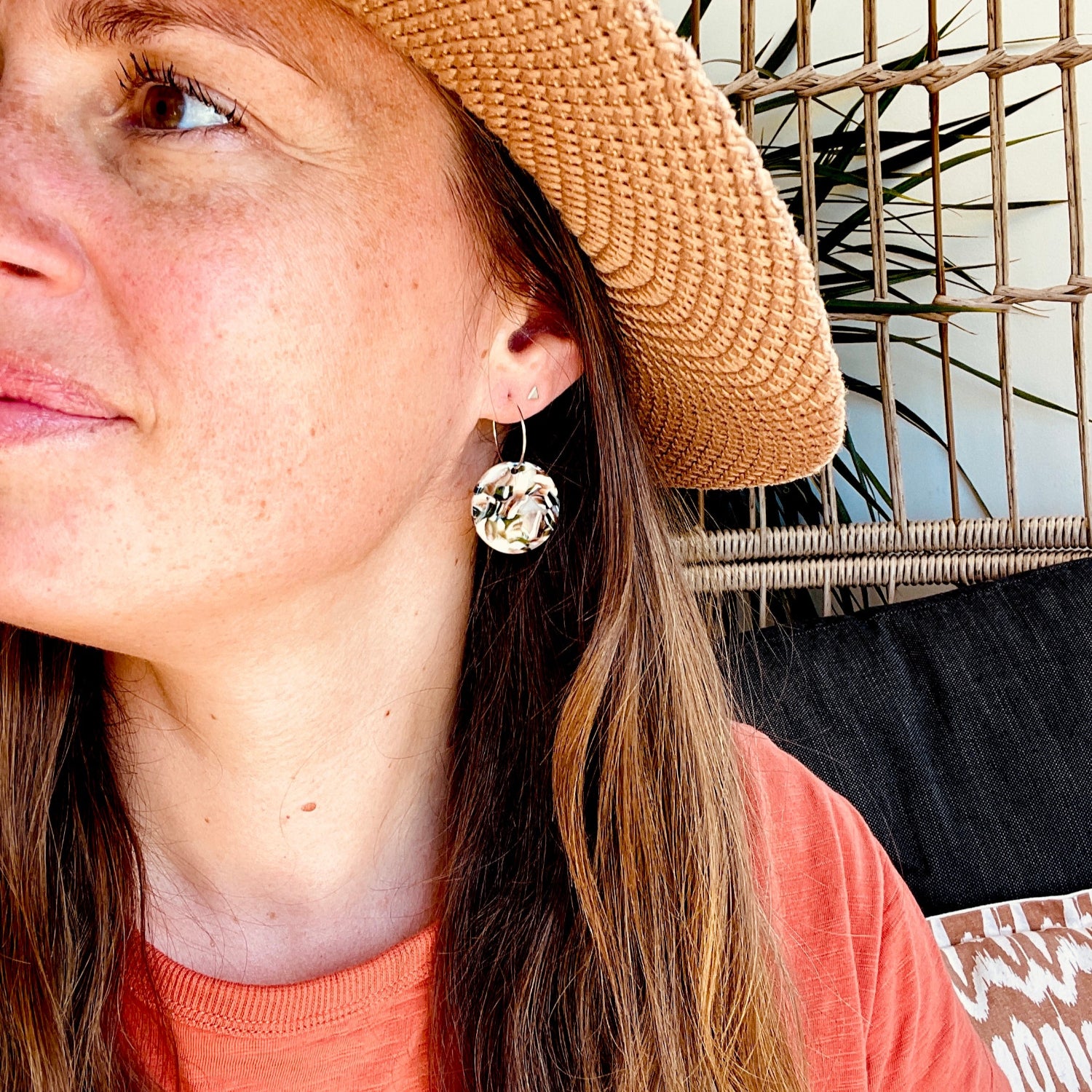 Comet Hoop Earrings Brown