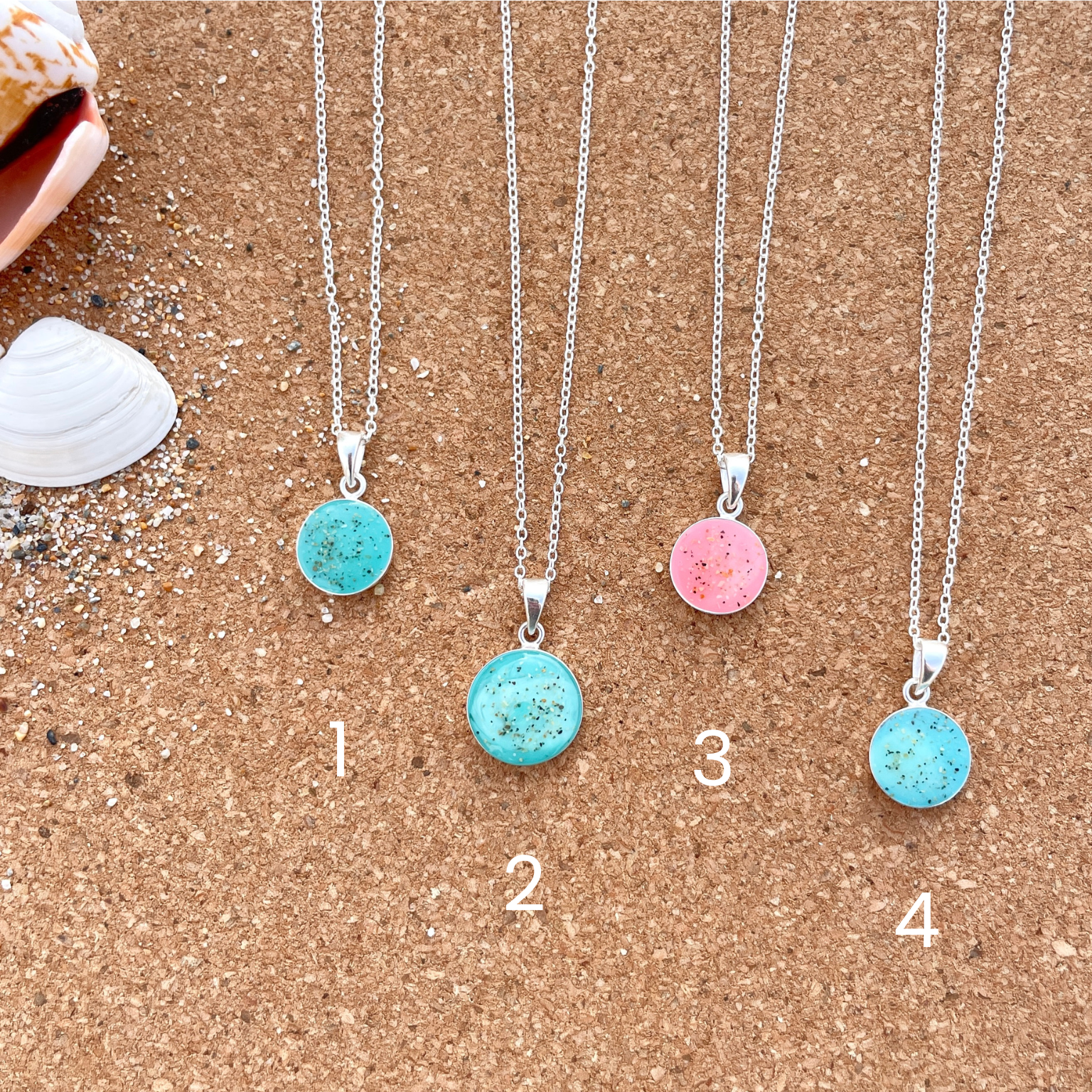 Cornish Beach Sand Round Pendant Necklace
