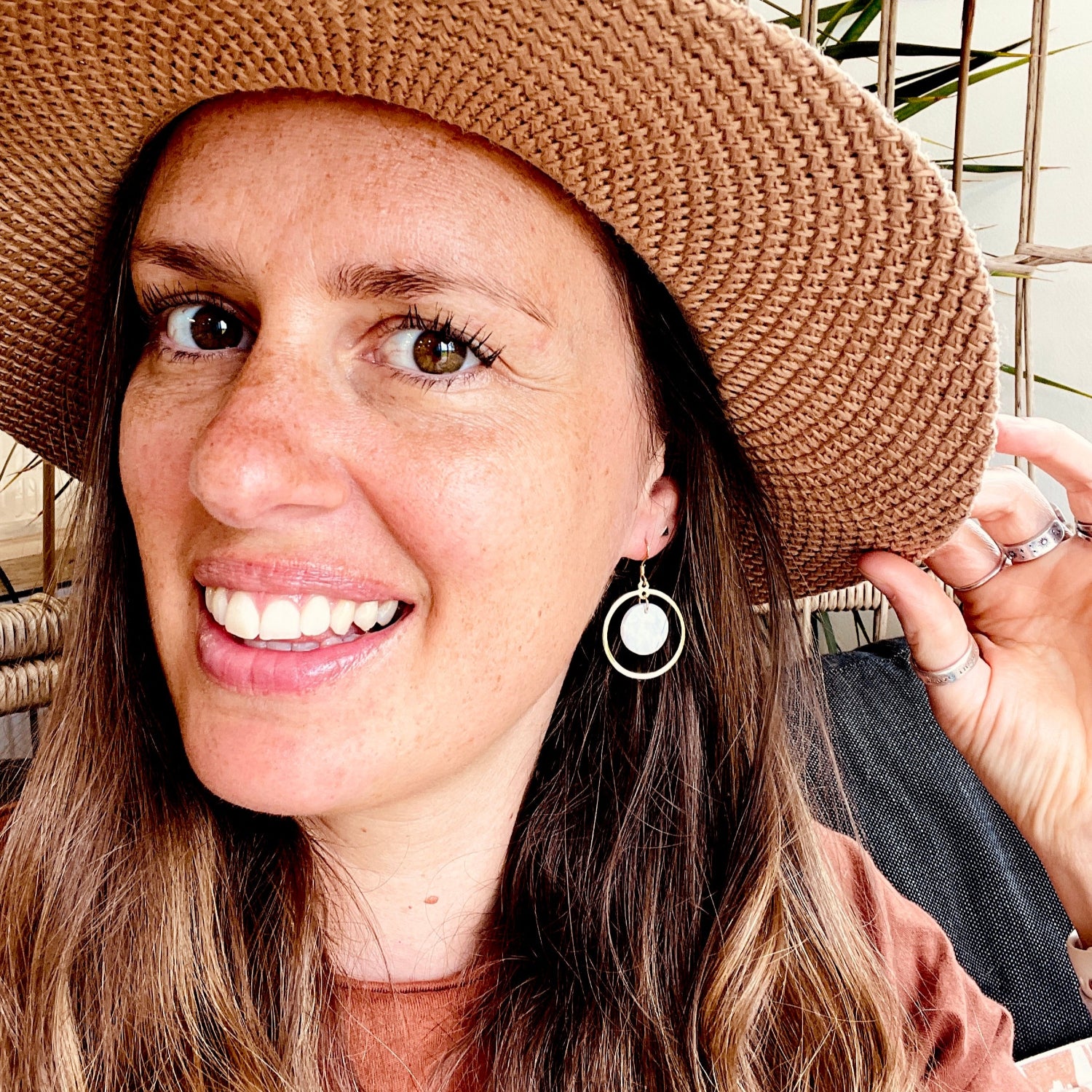 Calypso Gold White Shell Earrings