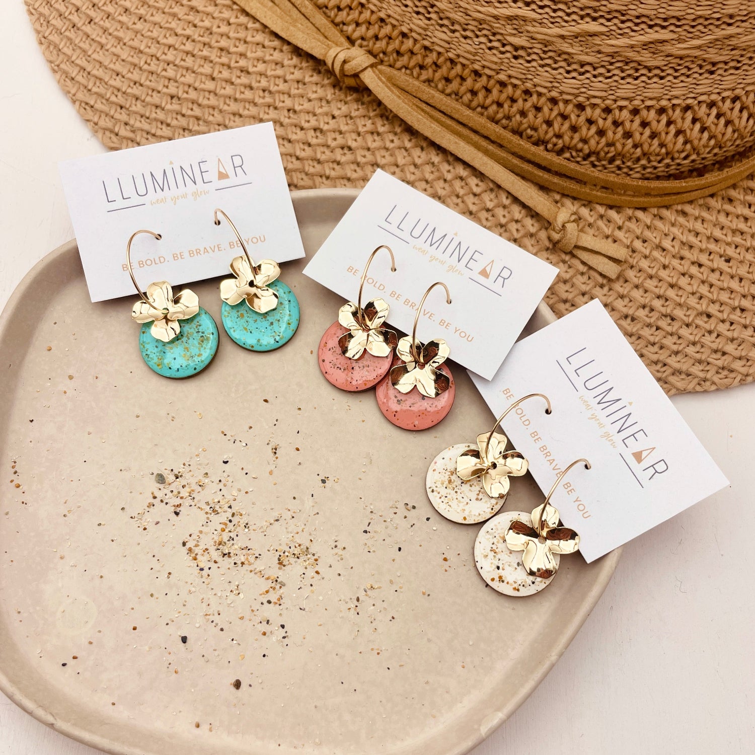 Hawaii Beach Sand Hoops Gold