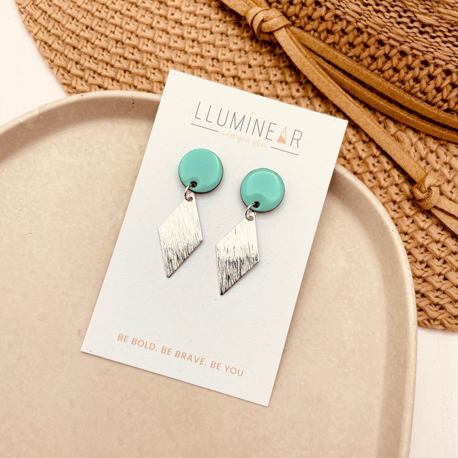 May Earrings Mint Diamond Studs