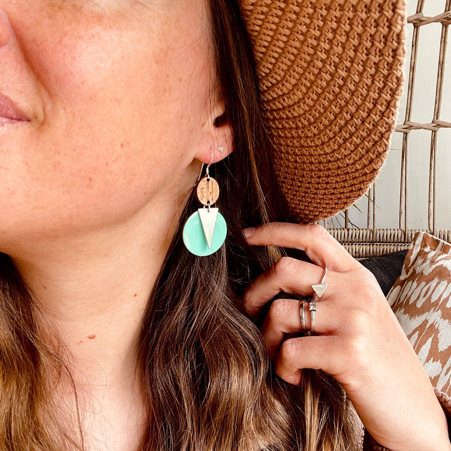 May Earrings Neptune Mint Green Triton