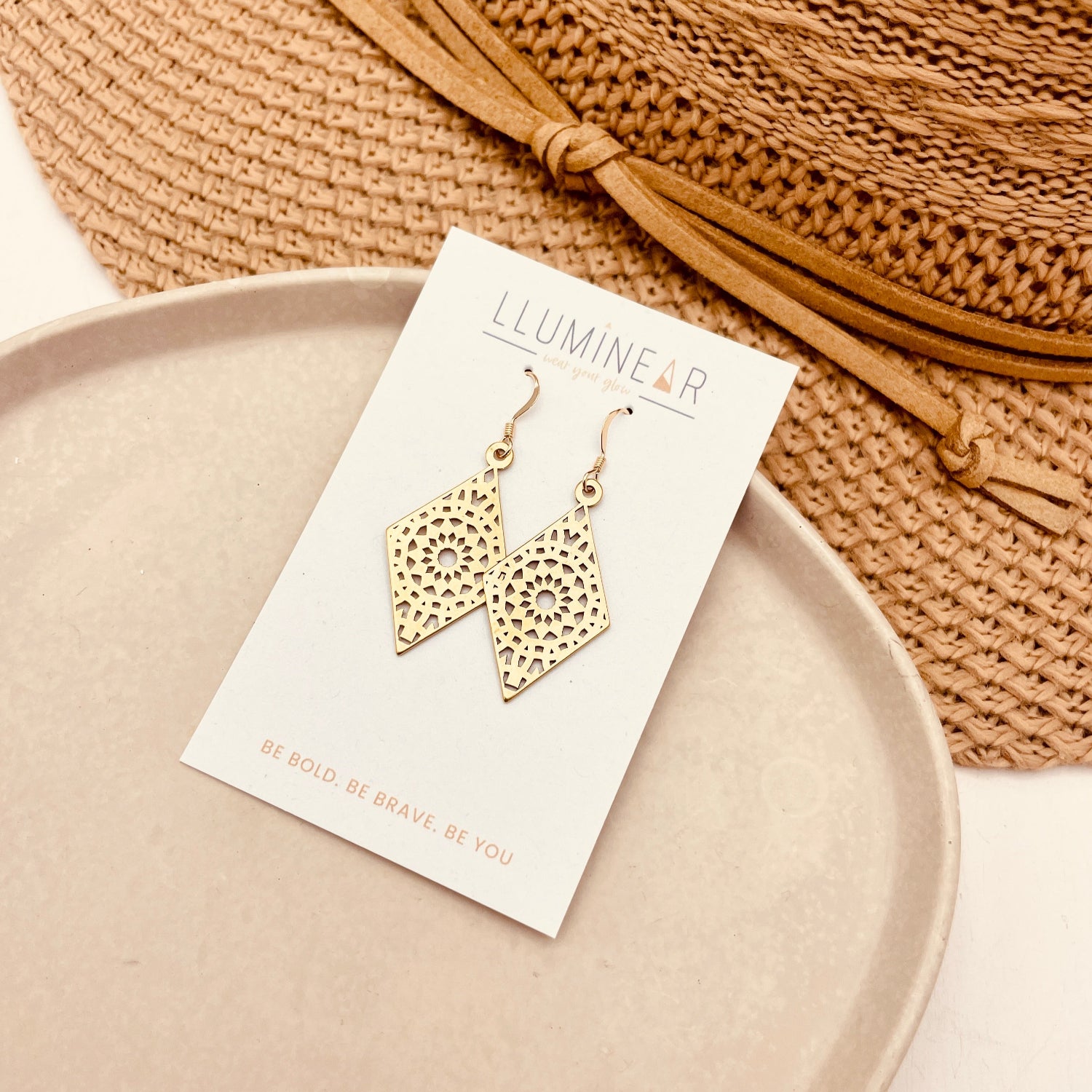 Moroccan Sunburst Gold Earrings