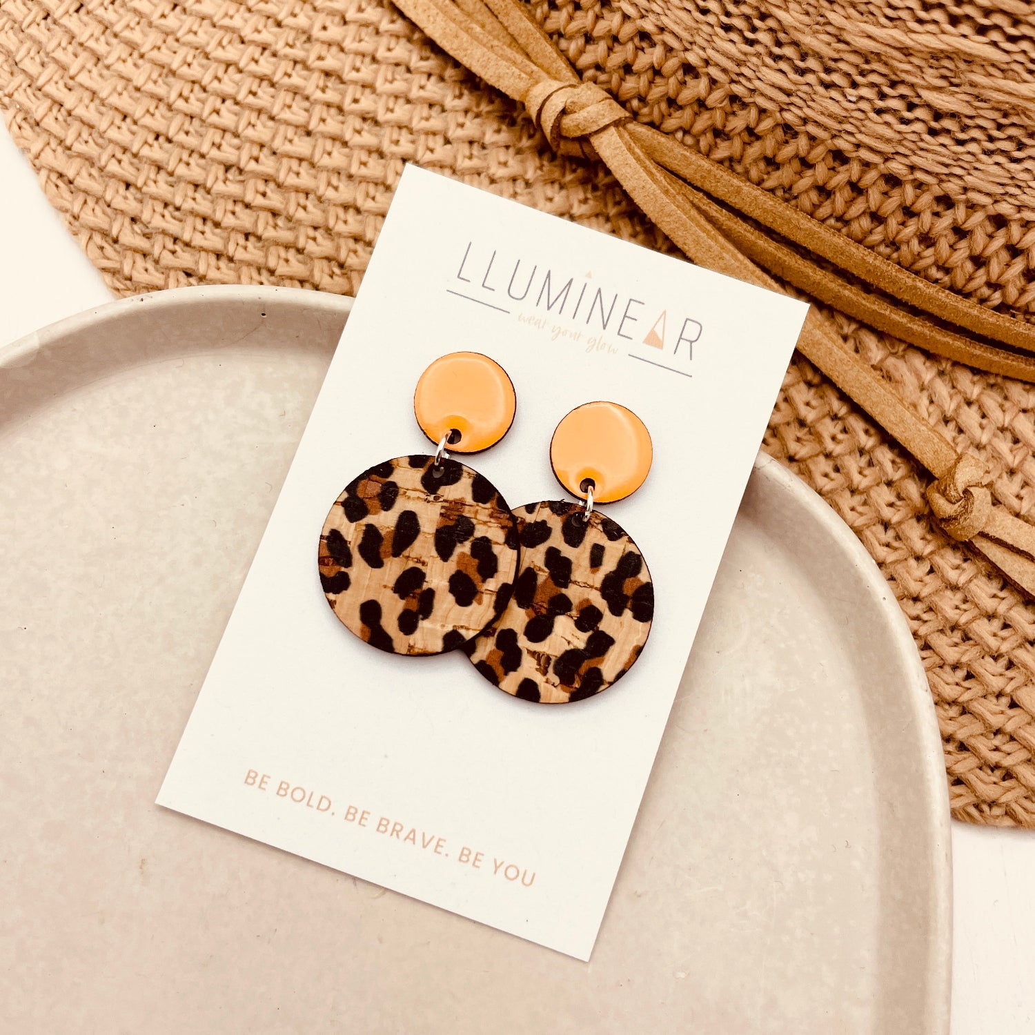 May Earrings Apollo Orange Leopard