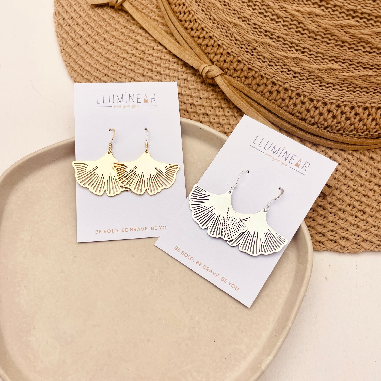 Ginko Leaf Earrings Silver/Gold