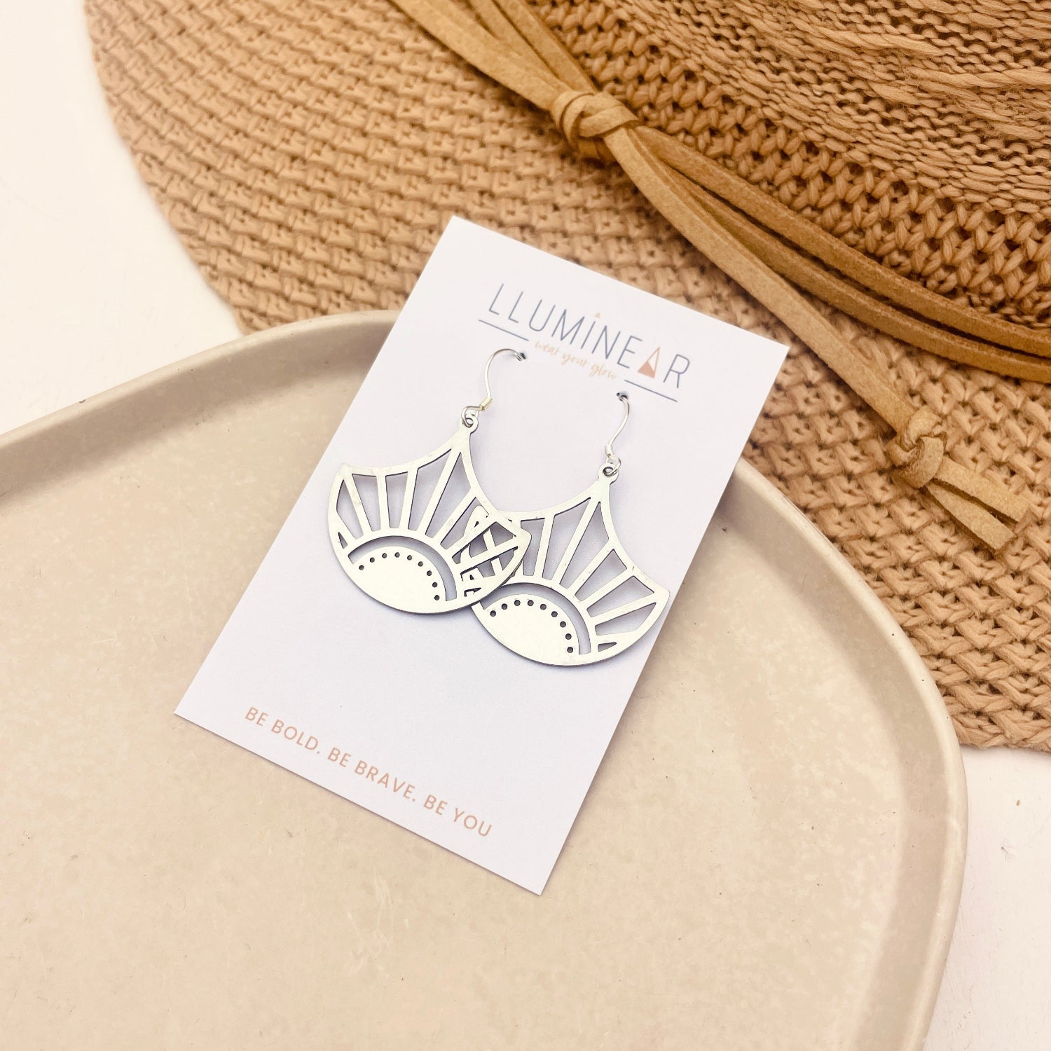 Crest Sunrise Earrings Silver