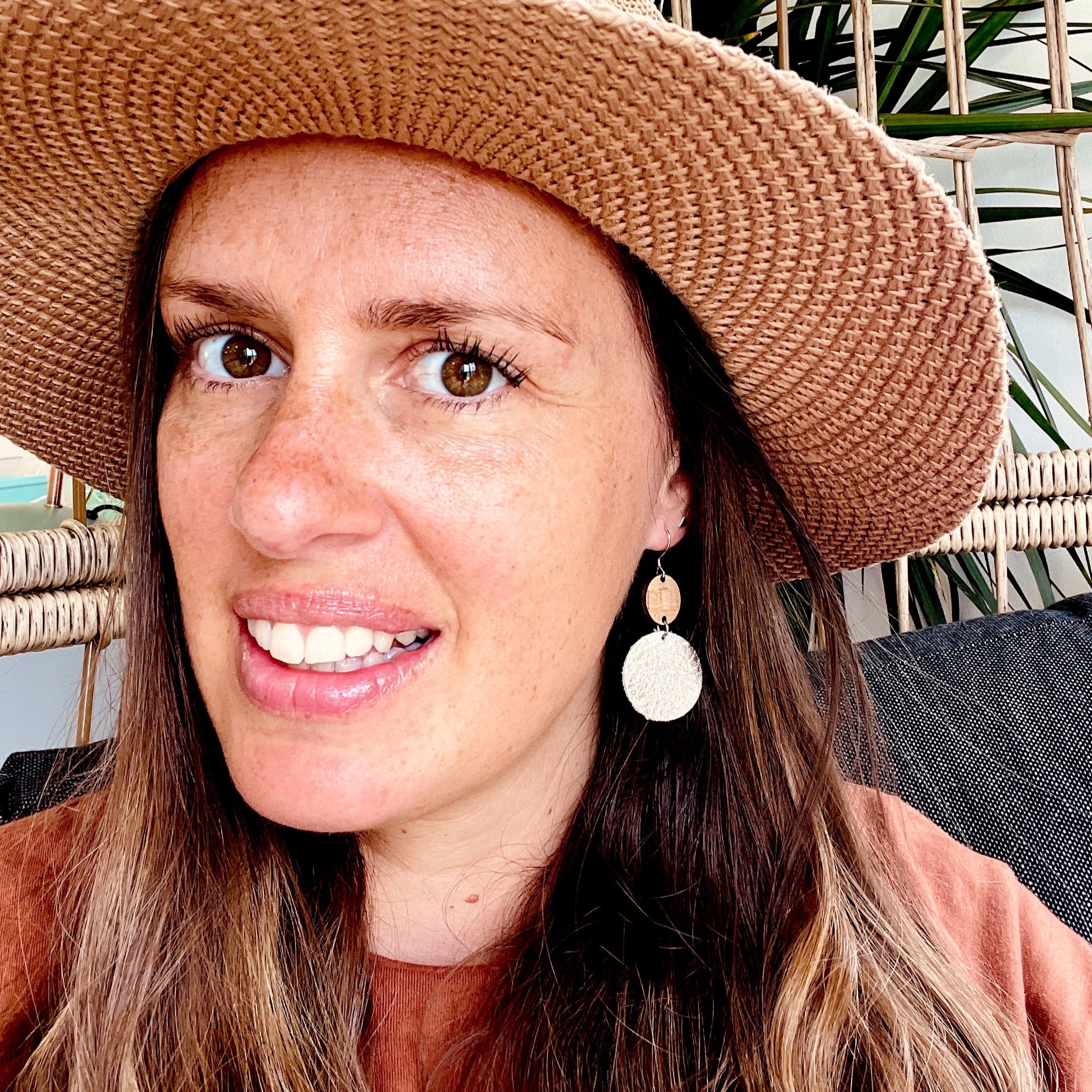 Neptune Silver Leather Earrings