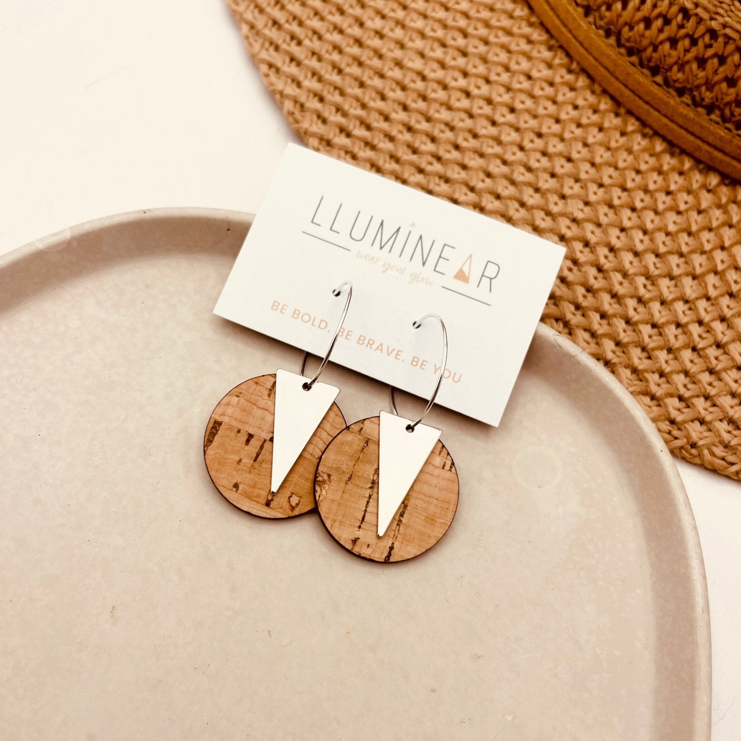 Comet Hoop Earrings Natural Triton Silver