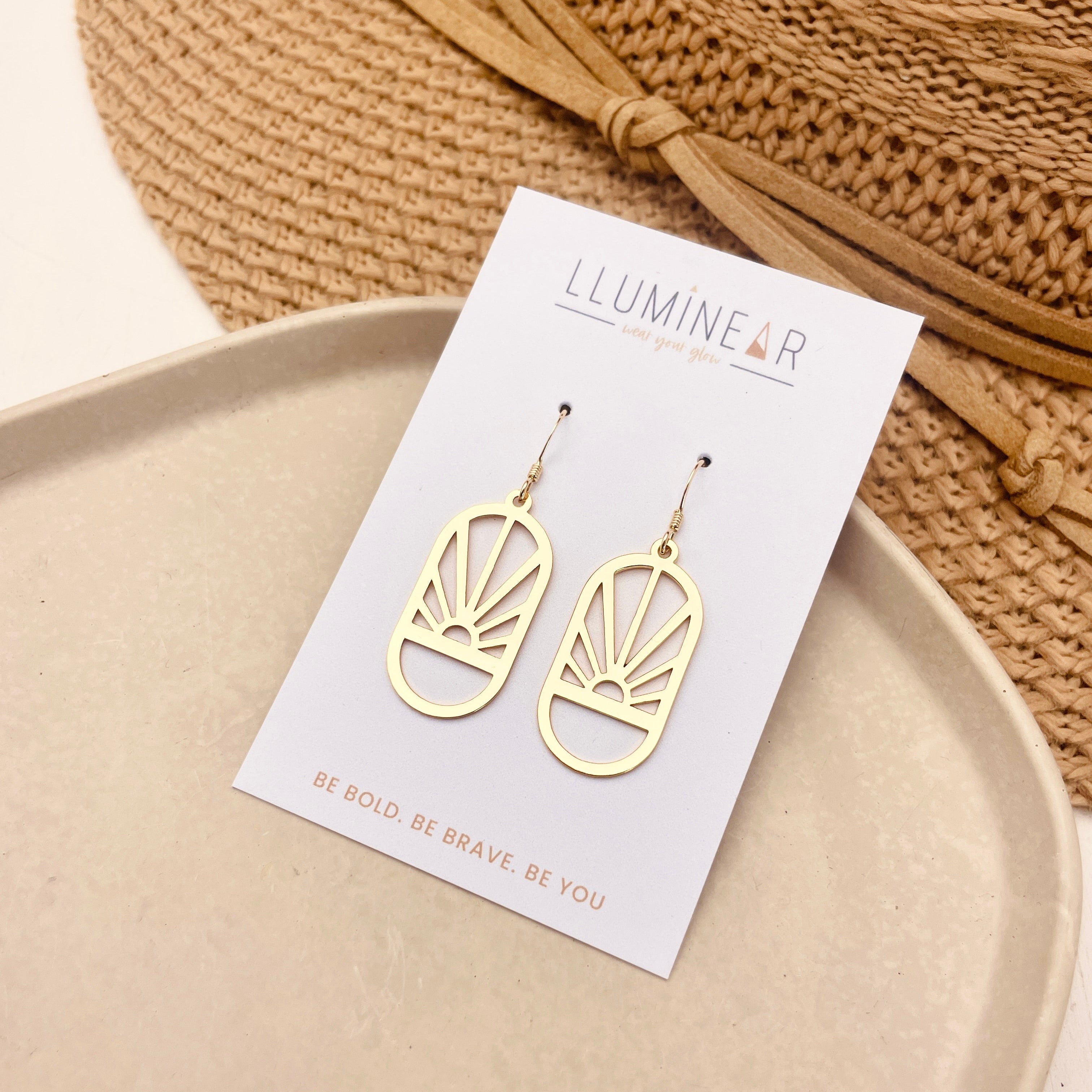 Sunrise Oval Earrings Gold