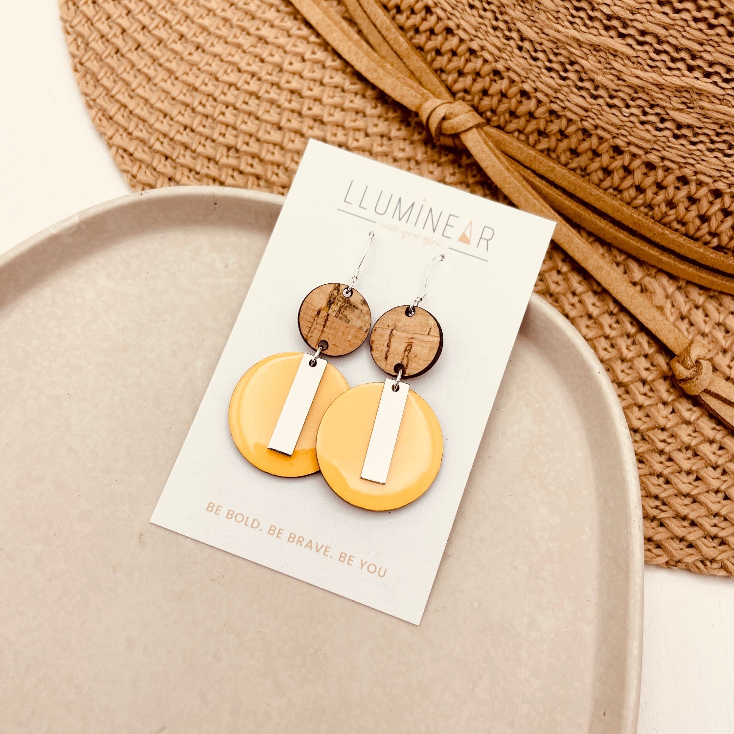 May Earrings Neptune Yellow Silver Bar