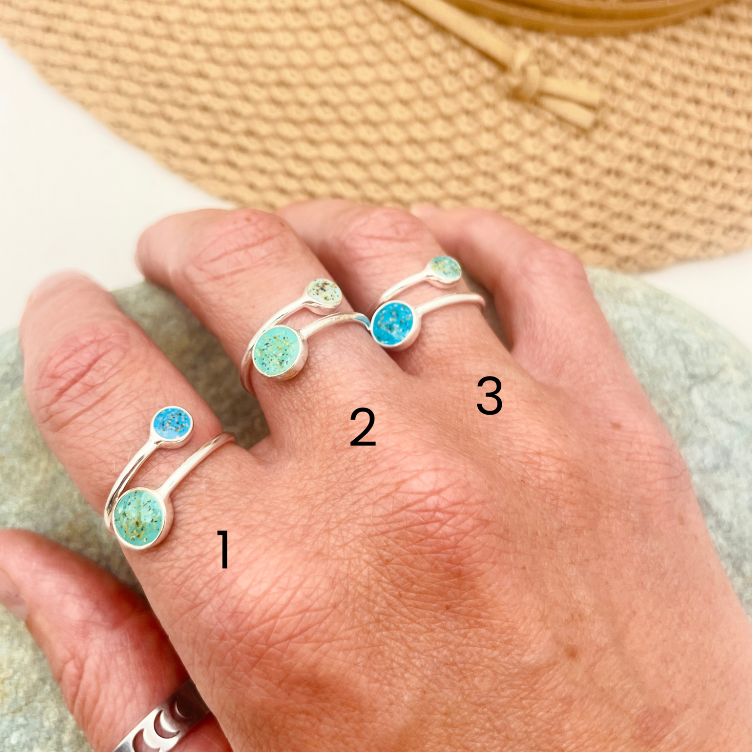 Sterling Silver Cornish Beach Sand Ring Adjustable 123