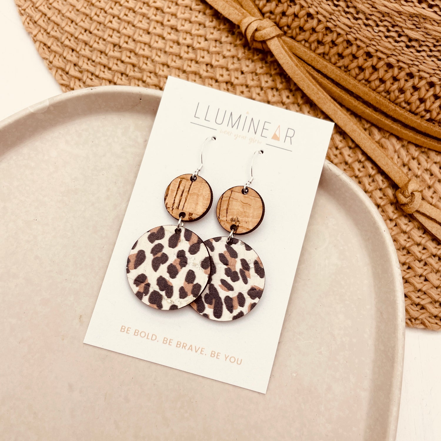 Neptune White Leopard Print Earrings