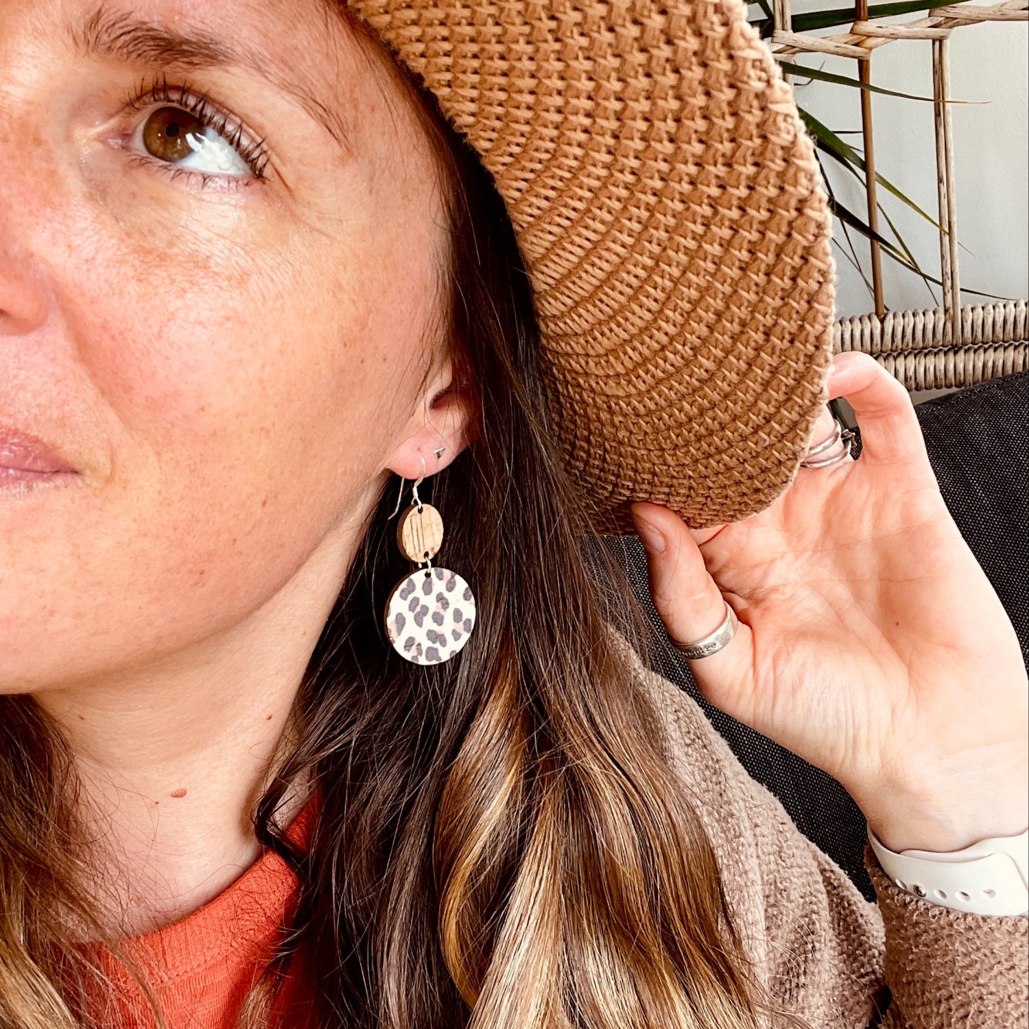 Neptune White Leopard Print Earrings