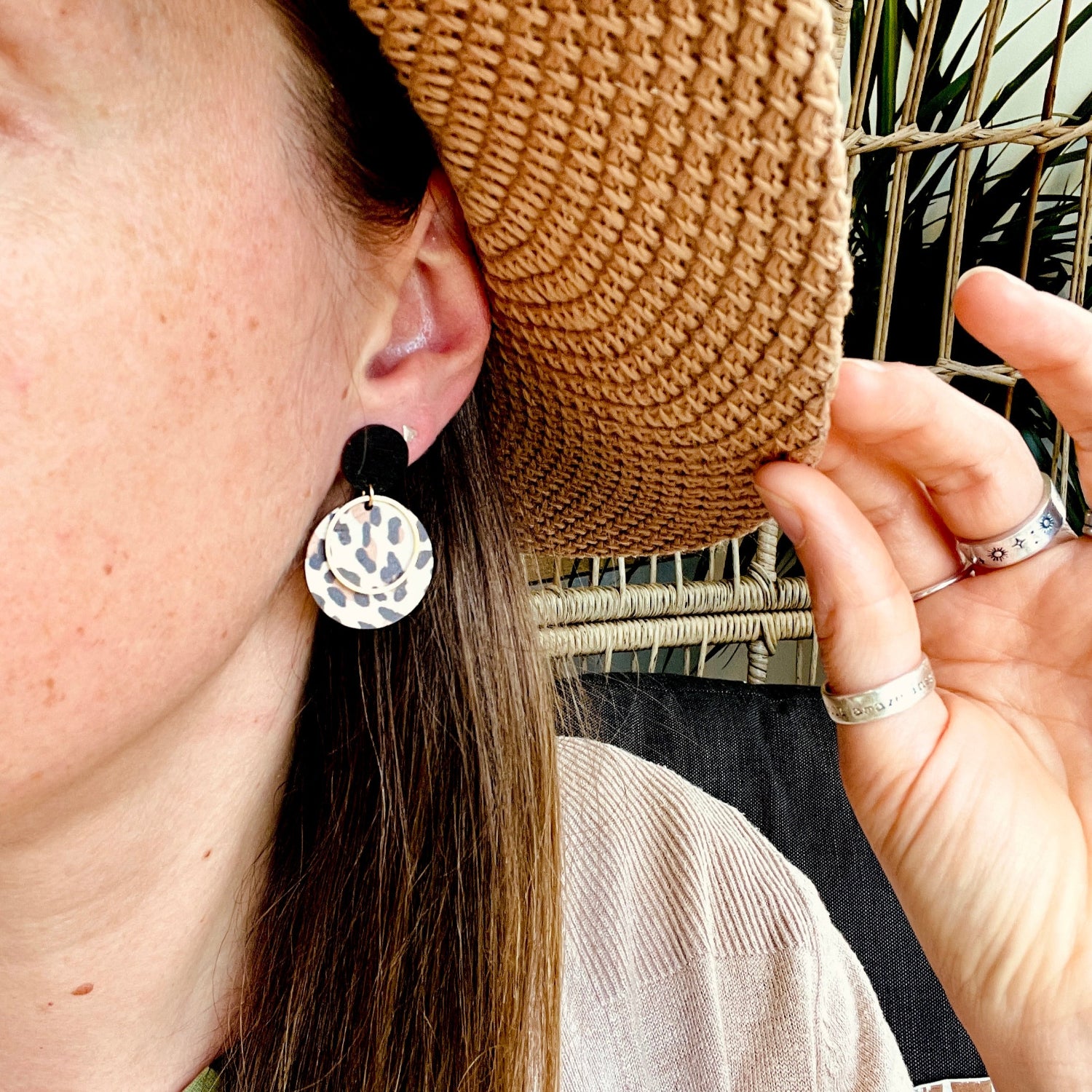 Apollo Earrings White Leopard