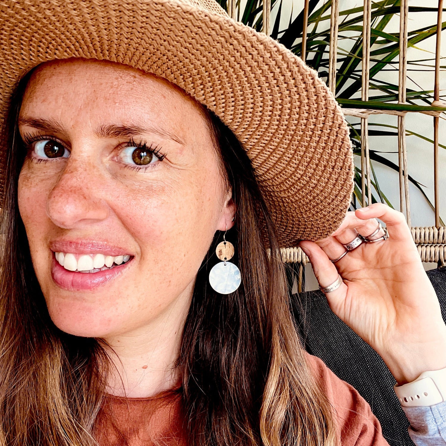 Neptune Earrings Natural White Shell