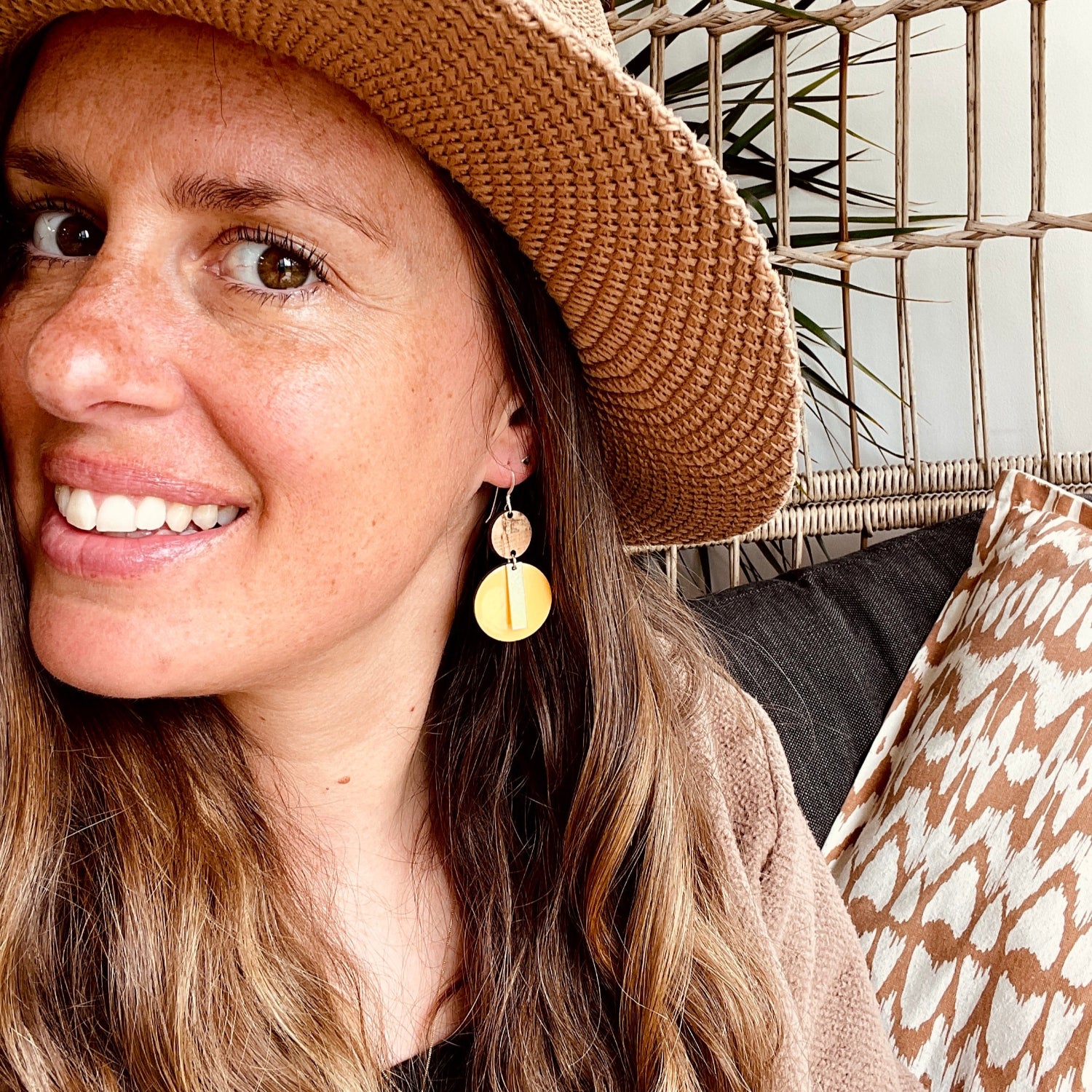 May Earrings Neptune Yellow Silver Bar