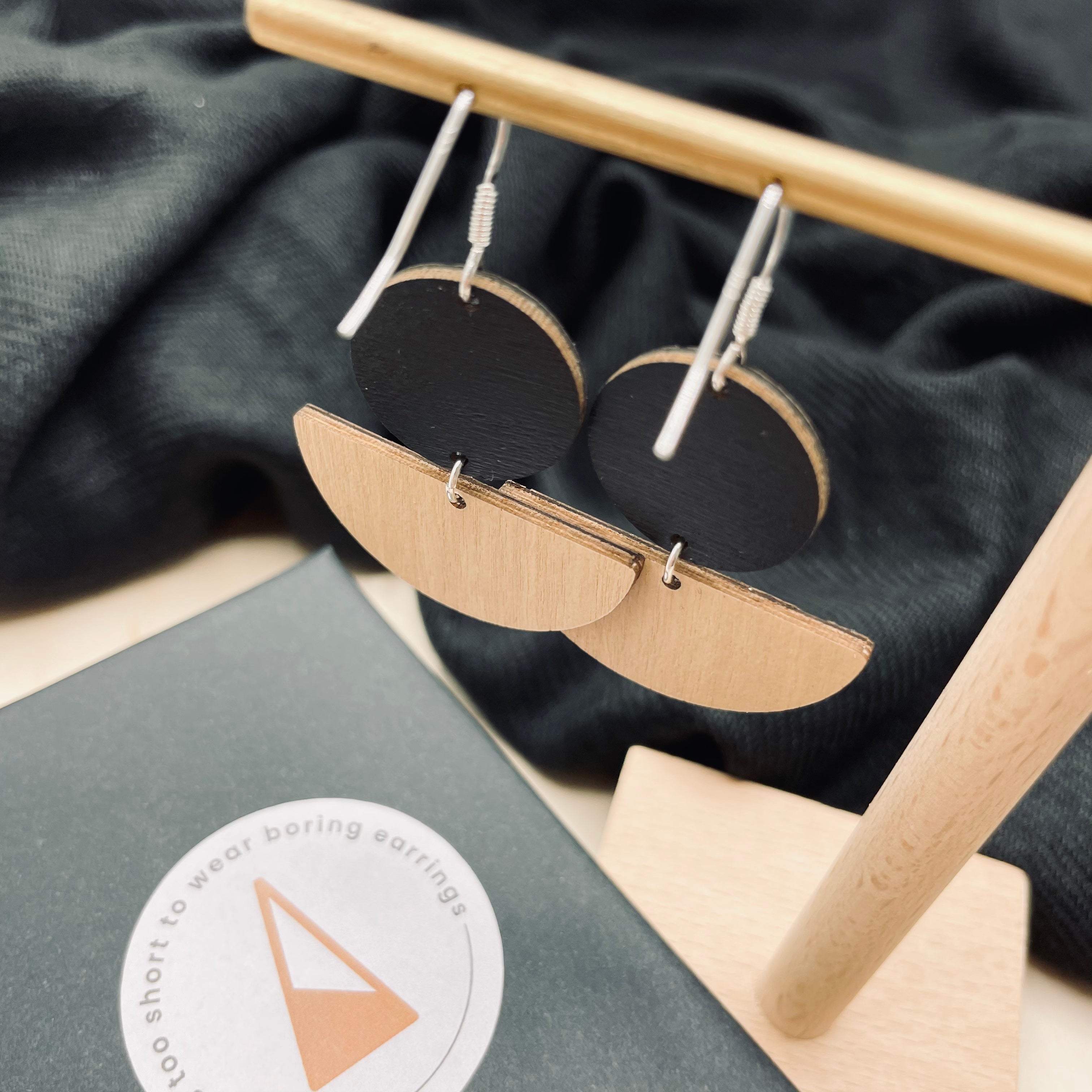 Crescent Moon Earrings Cheetah