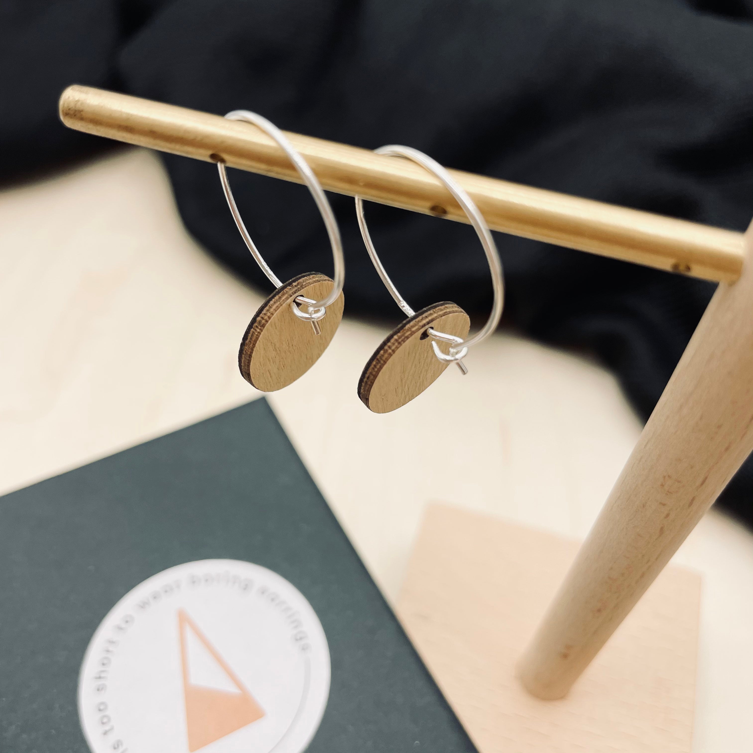 Halo Earrings Natural Cork