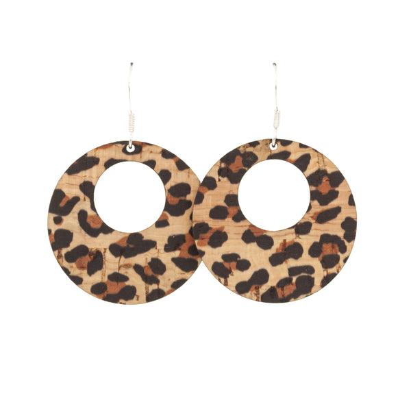 Leopard resin top earrings